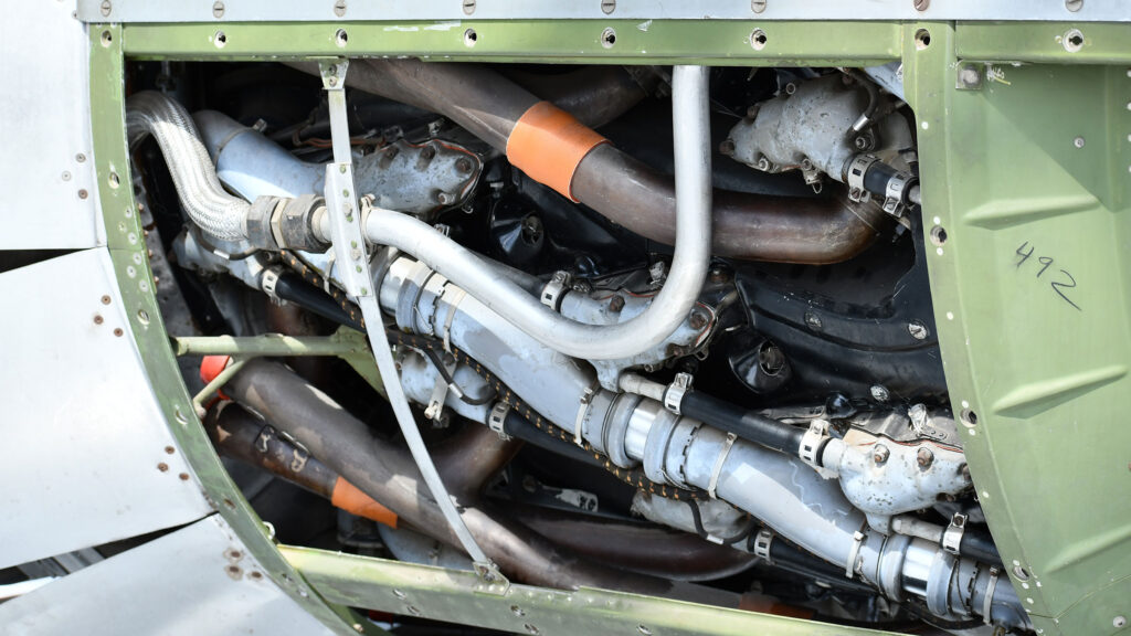 Aircraft engine closeup